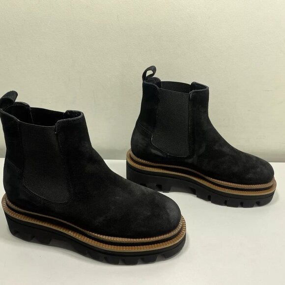 NEW DIBA TRUE Dubliner Chelsea Boot Size 7.5 Round Toe Platform Pull-On Suede - Picture 9 of 10